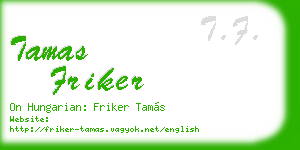 tamas friker business card